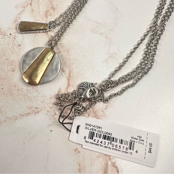 The Sak Antique Silver and Gold Tone Long Necklace NWT - Picture 4 of 5